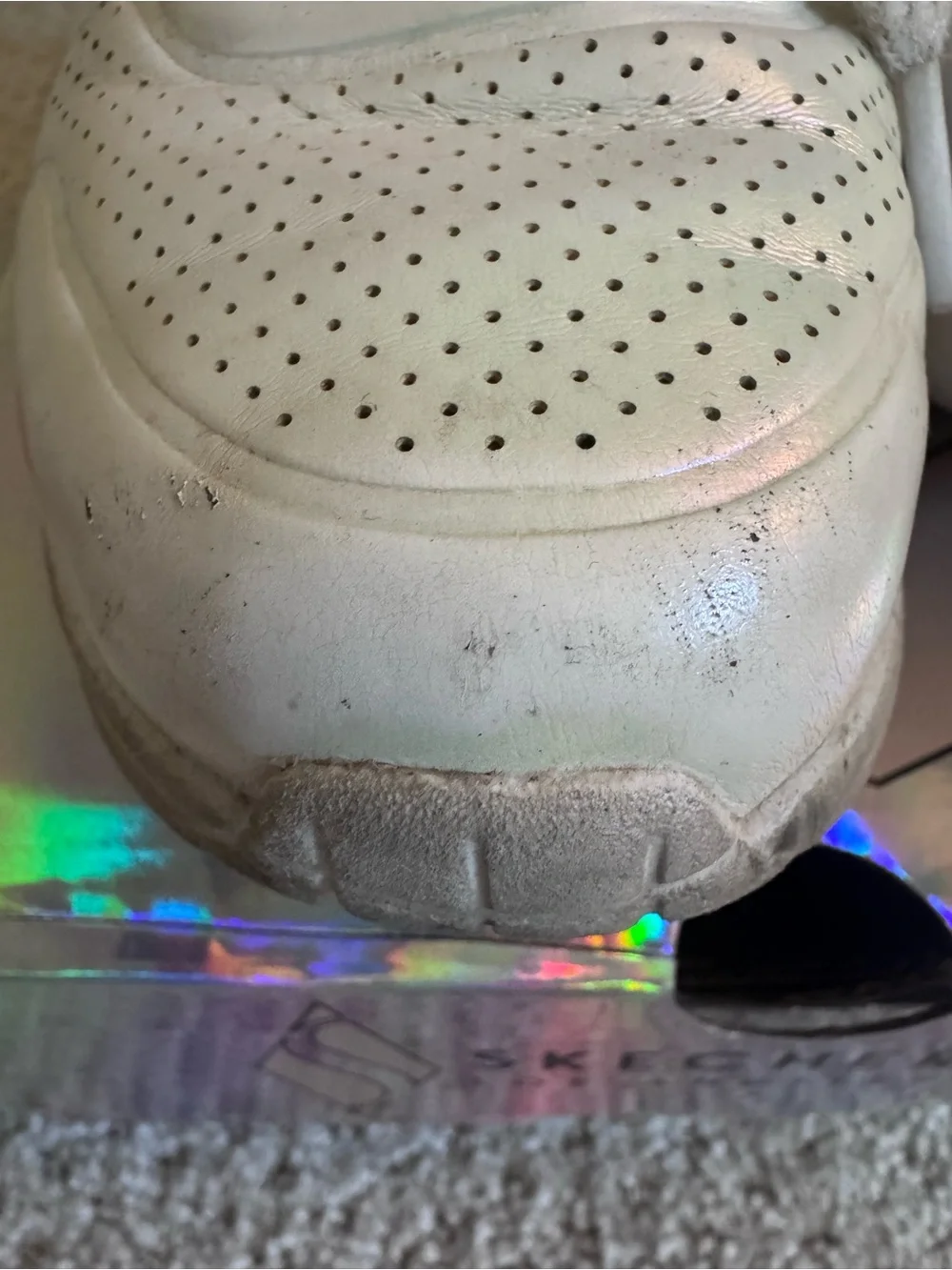 Skechers Kids Iridescent Glitter White Lace-Up Sneakers